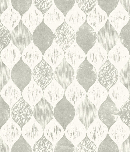 magnolia garden trowel York Wallcoverings Woodblock Print Wallpaper Roll, Grey