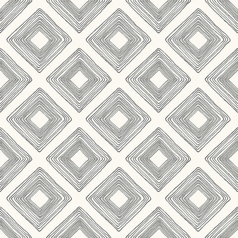 Diamond Sketch Black on White Magnolia Home Vol. II Wallpaper