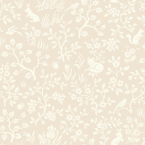 MK1110 Fox & Hare Pink Wallpaper