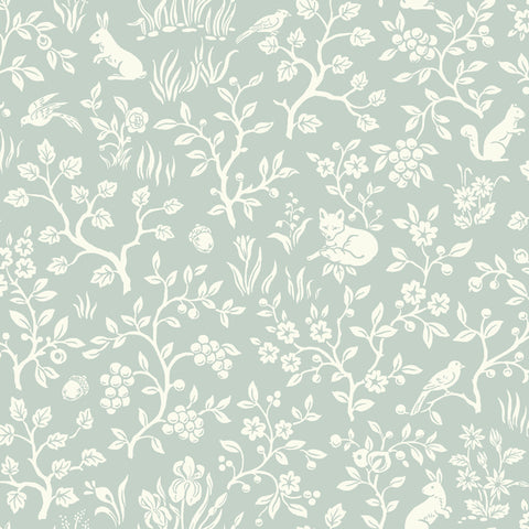 MK1111 Fox & Hare Green Wallpaper