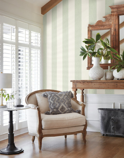 MK1116 Thread Stripe Green Wallpaper