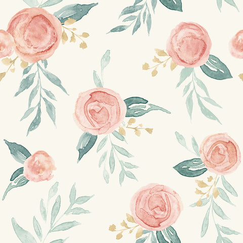 MK1126 Watercolor Roses Red Wallpaper