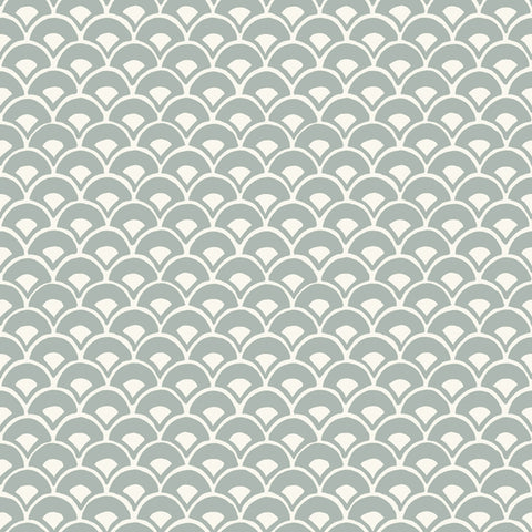 MK1151 Stacked Scallops Blue Wallpaper