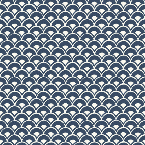MK1156 Stacked Scallops Blue Wallpaper