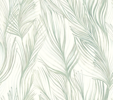 NA0501 Light Blue Peaceful Plume Wallpaper