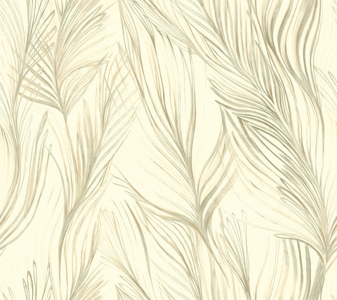 NA0502 Beige Peaceful Plume Wallpaper