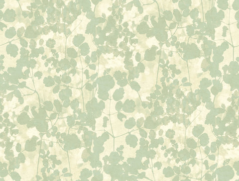 NA0517 Green Pressed Leaves Wallpaper