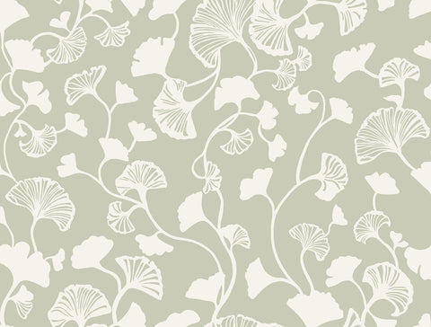 NA0574 Green Gingko Trail Wallpaper