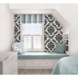NU1646 Ariel Black and White Damask Peel and Stick Wallpaper