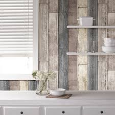NU1690 Taupe Grey Reclaimed Wood Plank Peel & Stick Wallpaper