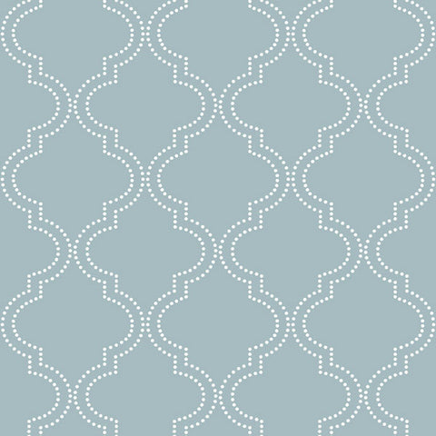NU1826 Slate Blue Quatrefoil Peel And Stick Wallpaper