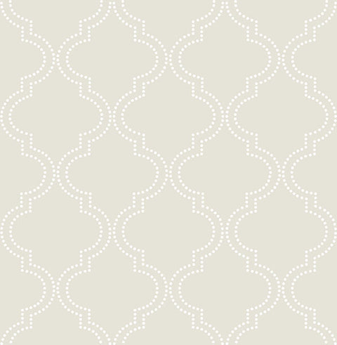 NU1425 Taupe Quatrefoil Peel and Stick Wallpaper