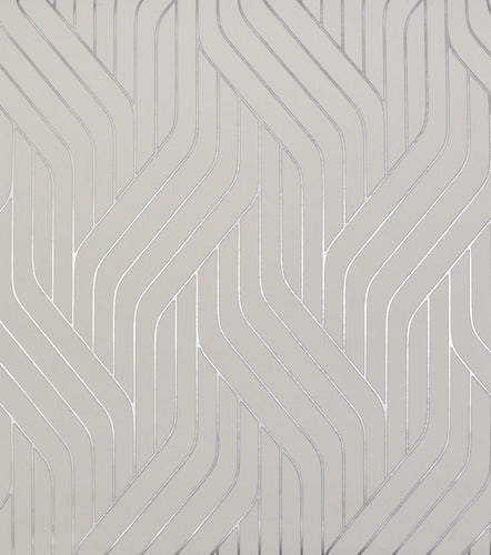 NW3516 Ebb And Flow White/Silver Wallpaper