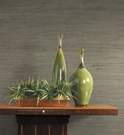 OG0519 Green Threaded Jute Wallpaper