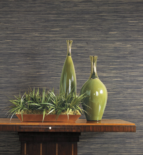 OG0520 Navy Threaded Jute Wallpaper