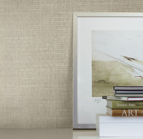 OG0527 Gray Taupe Tatami Weave Wallpaper