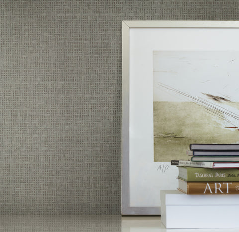 OG0528 Green Tatami Weave Wallpaper
