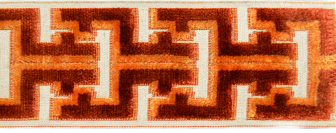 Oslo Saffron 3.5 inch Two Tone Orange Velvet Europatex Trim
