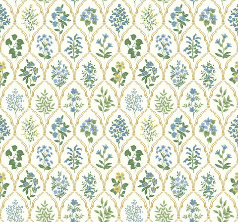 RI5132 Blue/Green Hawthorne Wallpaper