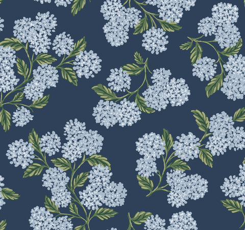 RI5142 Navy Hydrangea Wallpaper