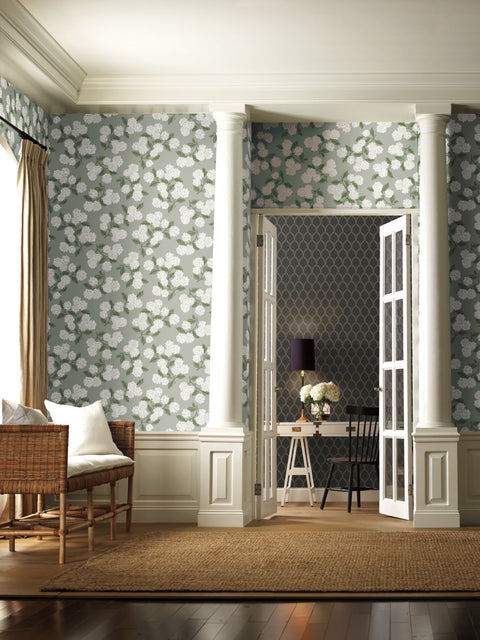 RI5144 Gray Hydrangea Wallpaper