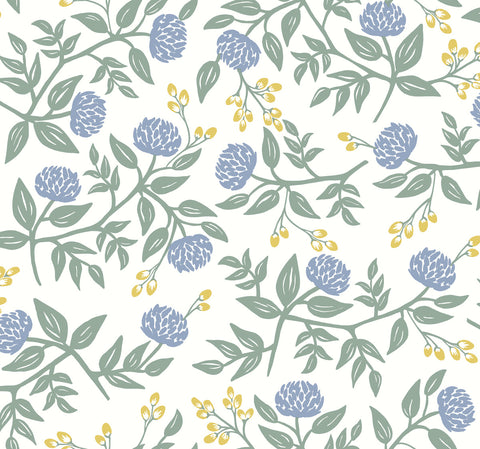 RI5148 Periwinkle/Sage Peonies Wallpaper