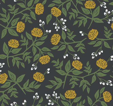 RI5151 Black/Gold Peonies Wallpaper