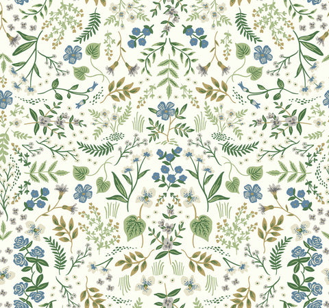 RI5155 Blue/Green Wildwood Wallpaper