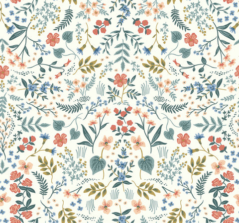 RI5157 Beige/Coral Wildwood Wallpaper