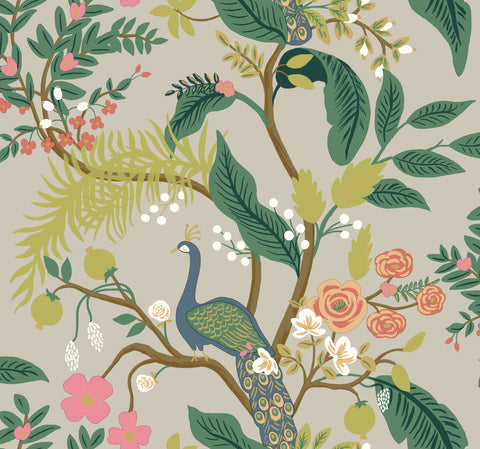 RI5171 Linen Peacock Wallpaper