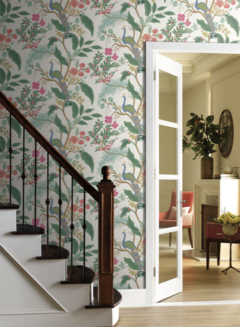 RI5174 Periwinkle Peacock Wallpaper