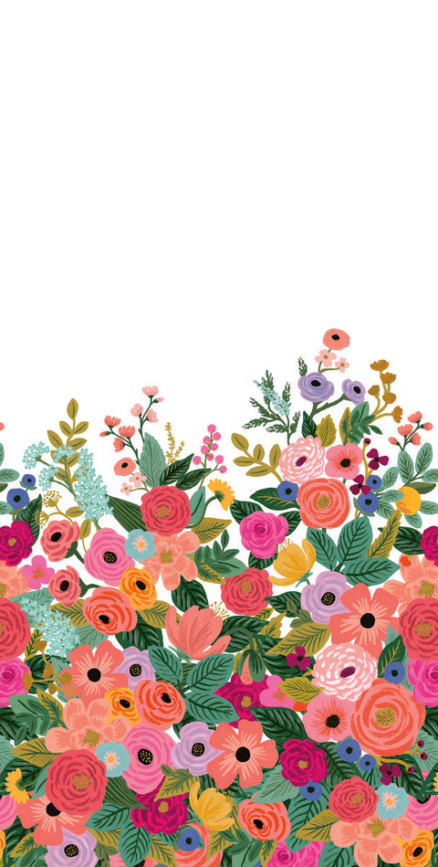 RI5190M Cream/Bright Pink Garden Party Wallpaper Mural
