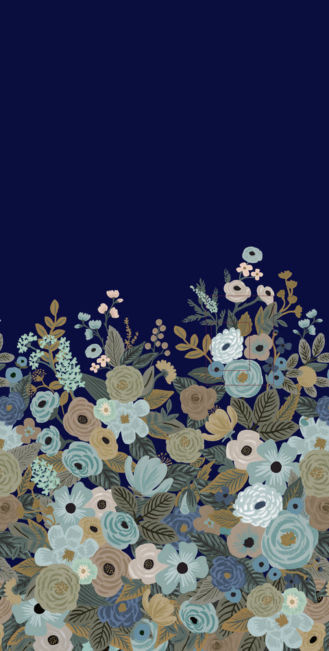 RI5191M Navy Garden Party Wallpaper Mural