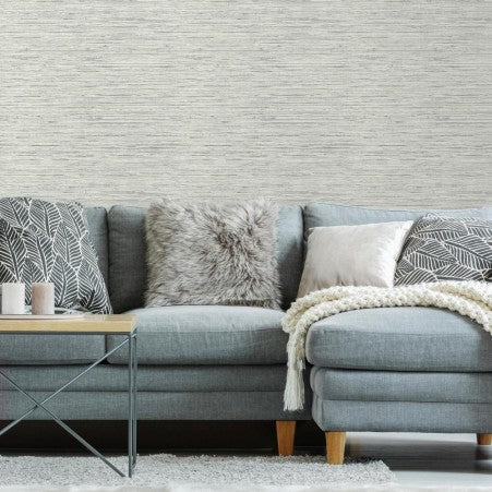 RMK11078WP Steel Blue Faux Grasscloth Peel & Stick Wallpaper