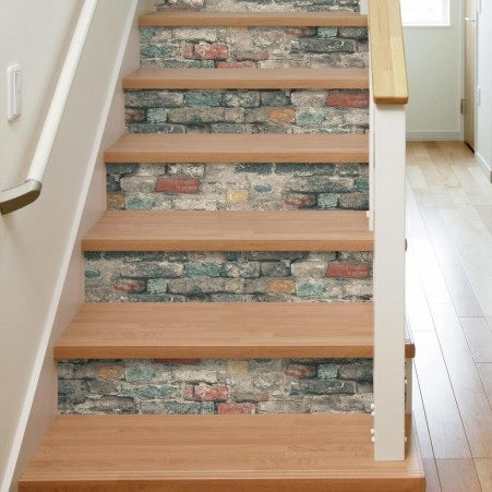 RMK11080WP Rust Taupe Grey Brick Alley Peel & Stick Wallpaper
