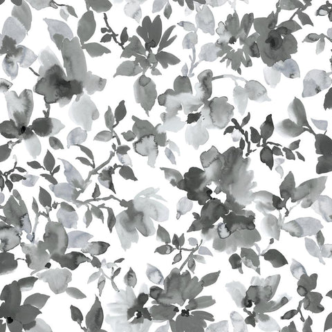 RMK11236WP Black Watercolor Floral Peel & Stick Wallpaper