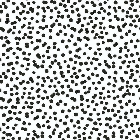 RMK11406WP Black White Polka Dot Spots Peel & Stick Wallpaper