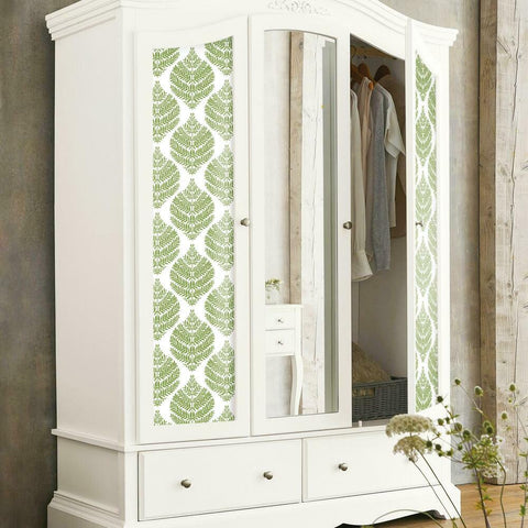 RMK11513WP Green Hygge Fern Damask Peel and Stick Wallpaper