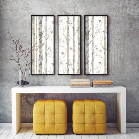 RMK9047WP Birch Trees Peel and Stick Wall Decor
