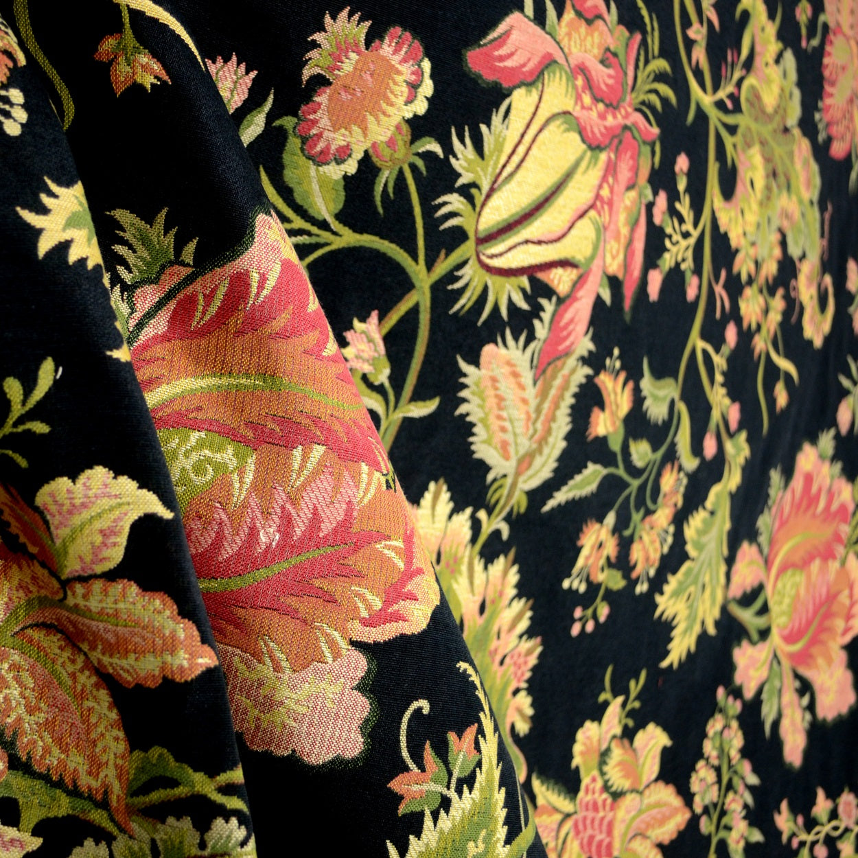 Waverly Jacobean Flair Printed Floral Fabric in Vermeil 5 yards stock store 15