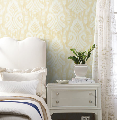 TC2641 Yellow Hawthorne Ikat Wallpaper