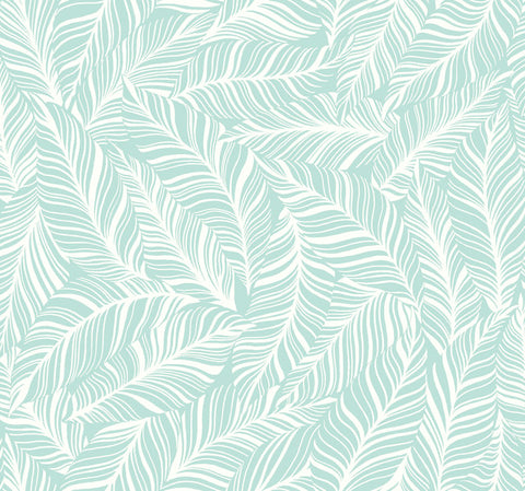 TC2716 Aqua Rainforest Canopy Wallpaper