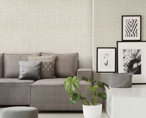 TD1028 Beiges Washy Plaid Wallpaper