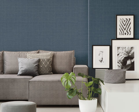 TD1030 Blues Washy Plaid Wallpaper