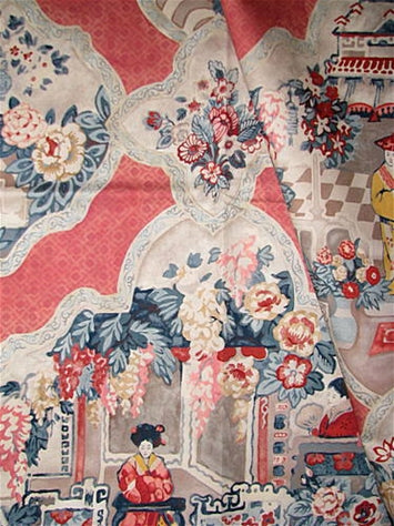 Teahouse Toile Scarlet P Kaufmann Fabric