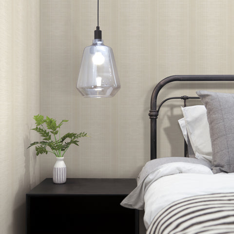 TL1958 Beige Silk Weave Stripe Wallpaper