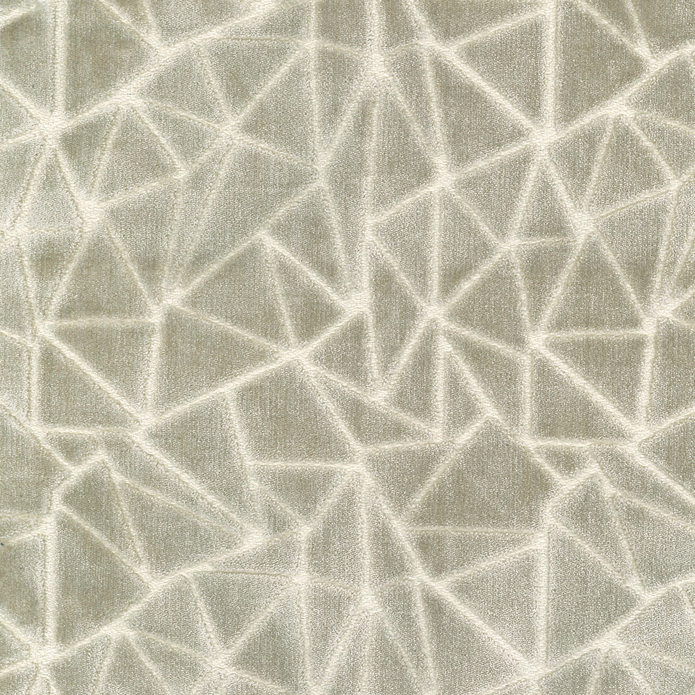 Cream Geometric Triangle Velvet Fabri...