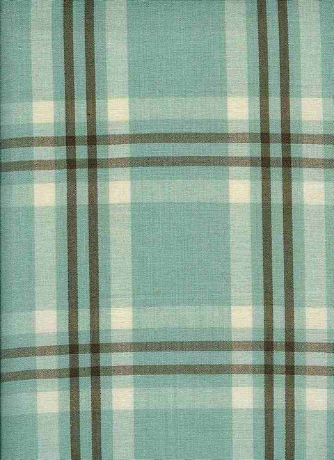 Miami Plaid Mint Laura Kiran Fabric