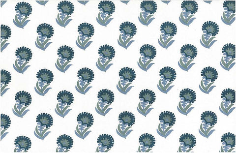 Puru Print Blues Laura Kiran Fabric