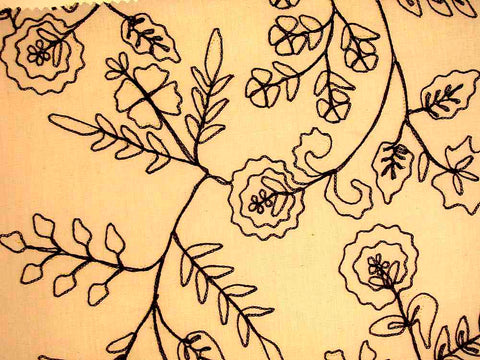 Romantic Vine Chocolate Laura Kiran Fabric